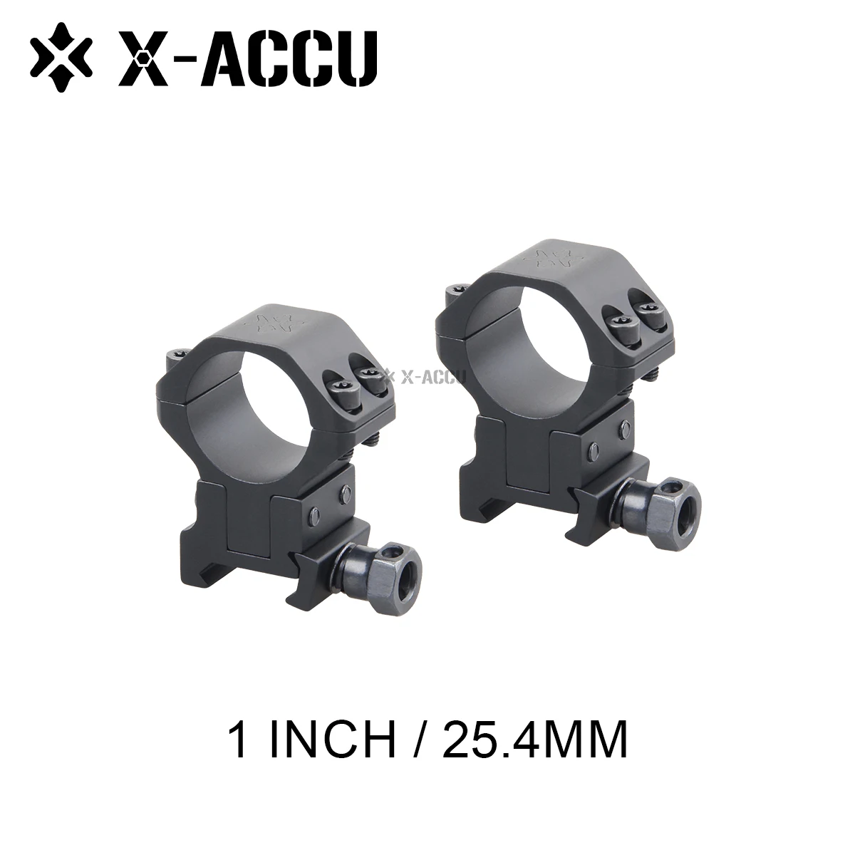 X ACCU 25.4mm 1in Adjustable Elevation Dovetail / Picatinny Rings Can
