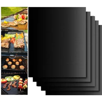 2/4/6/8PCS BBQ Grill Mat Non-stick Mat Heat Resistant Outdoor Baking Reusable Barbecue Party Mat 40x33cm Grill Accessories