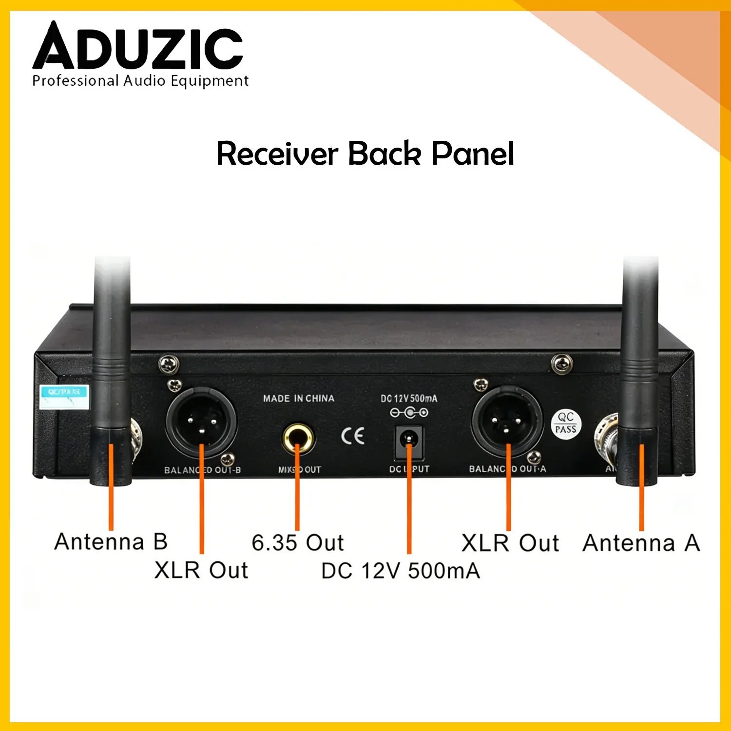 Aduzic G24 2.4G 무선 마이크 2412-2484MHz 2채널 핸드헬드 마이크 40미터 안정적인 신호 카라오케 파티 연설을 위한 선명한 사운드