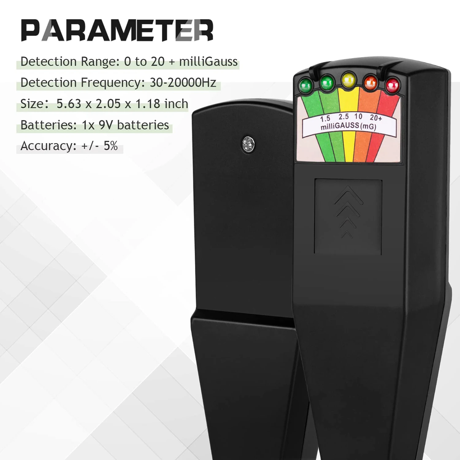 EMF Meter Tester 5-LED Magnetic Field Detector Ghost Hunting Paranormal Equipment Portable Counter Professional
