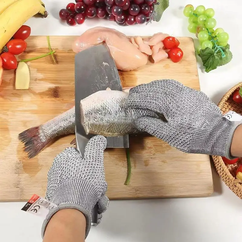 Grade 5 Cut Resistant Work Gloves Kitchen HPPE Scratch Resistant Gloves Glass Cutting Safety Protection Mittens for Gardeners anti cut gloves safety gloves protective gloves garden work gloves