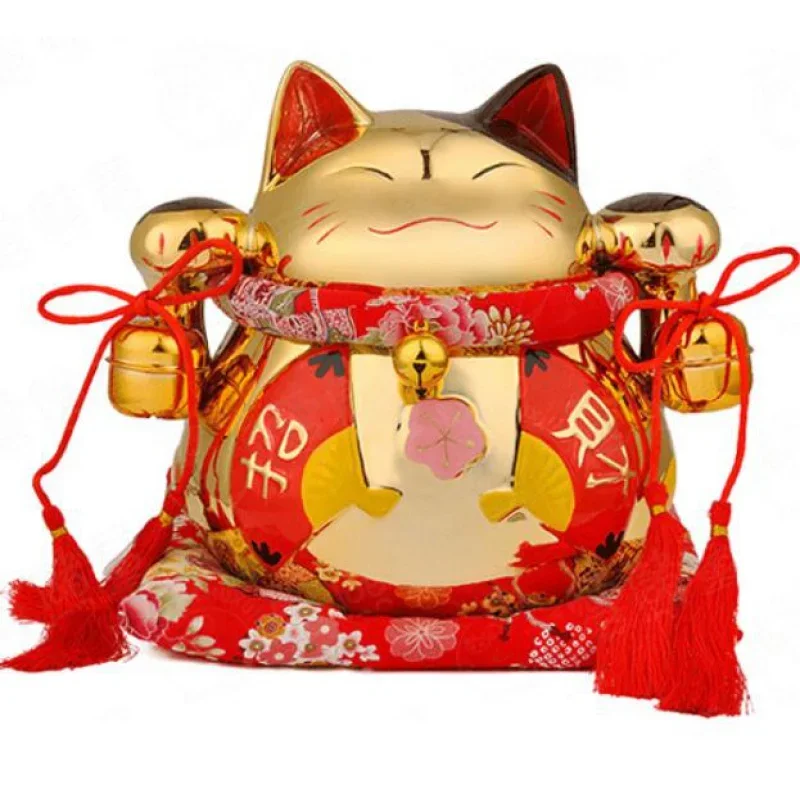 

Luy Cat ornaments ceramic large piggy opened genuine Japan Luy Cat golden wedding gift