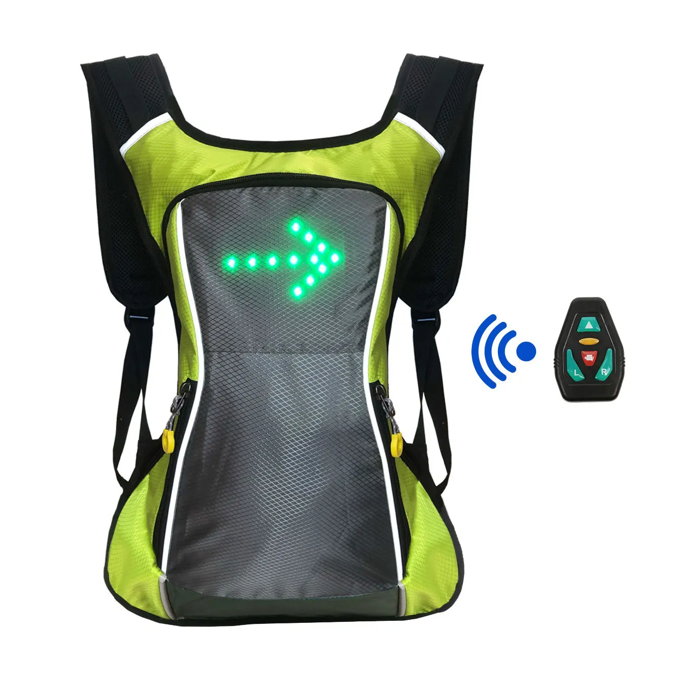 Remote Control Lightweight LED Signal Light Backpack Warning Light Cycling Bag Reflective Turn Signal Outdoor Sport Safety Bag