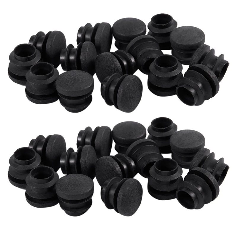 

30Pcs Black Plastic Blanking End Cap Round Tube Insert Pipe Bung 16Mm Promotion