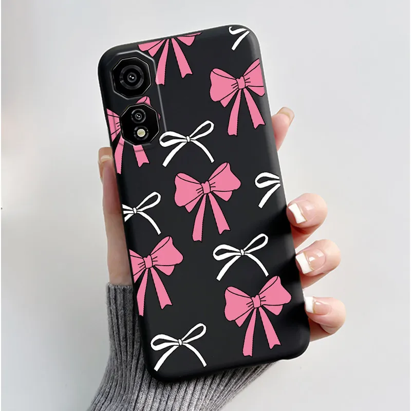 Cute Love Heart Rabbit Black Silicone Soft Protective Phone Case