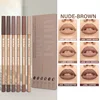 6pcs Matte Nude Lip Liner Set , High Pigment, Long-Lasting & Smooth Application,Long-Lasting Creamy Lip Liner 4