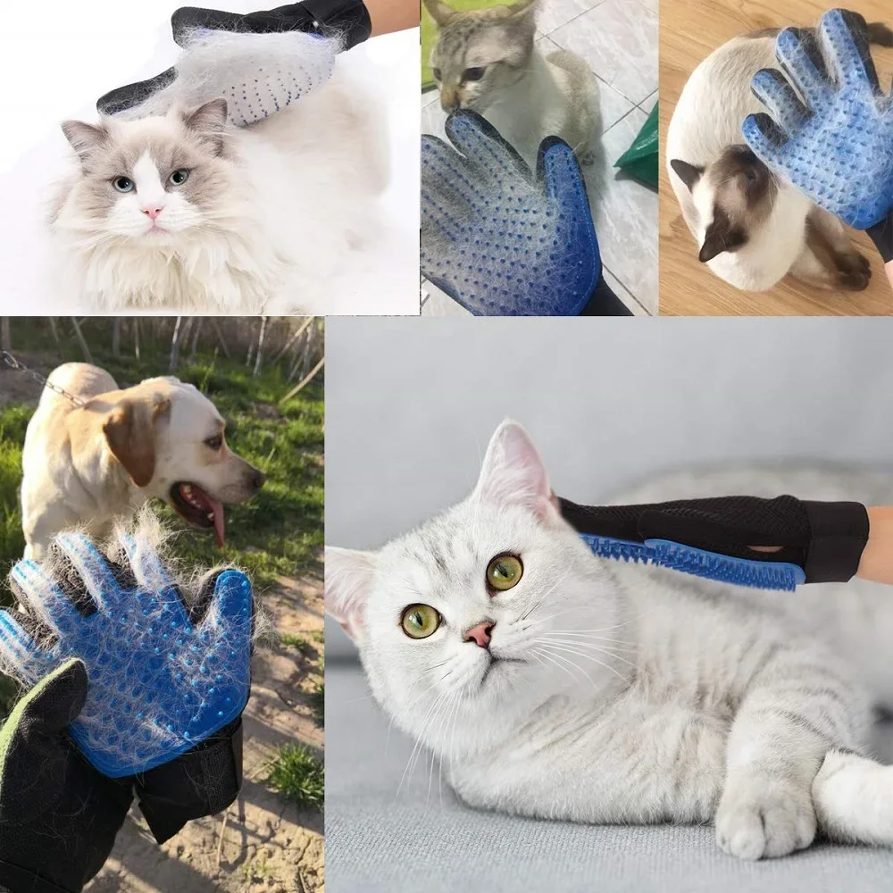 Dog Hair Remove Gloves Cat Grooming Glove Pet Brush Glove Cat Hair Deshedding Brush Dog Comb for Cats Bath Clean Massage pet grooming gloves pet hair remover gloves