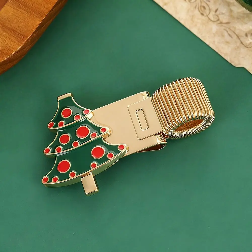 휴대용 크리스마스 펜 루프 홀더 금속 스프링 연필 홀더 분실 방지 다기능 펜 클립 문구 용품