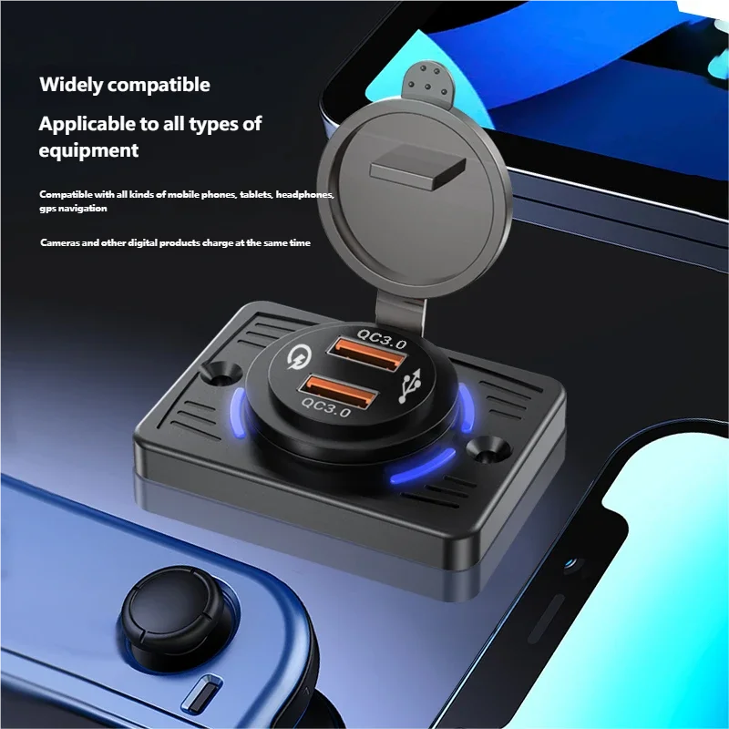 Enhanced USB Outlet Wall Mount with Sliding Cap - Fast Charging Power Adapter, Waterproof