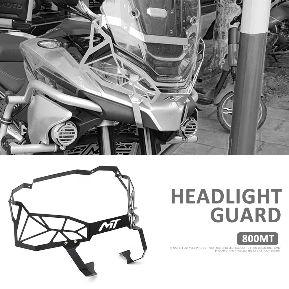 New Motorcycle Black Headlight Head Guard Protector Cover Protection Grill Per Cfmoto 800Mt 800Mt 800 Mt 800 Mt