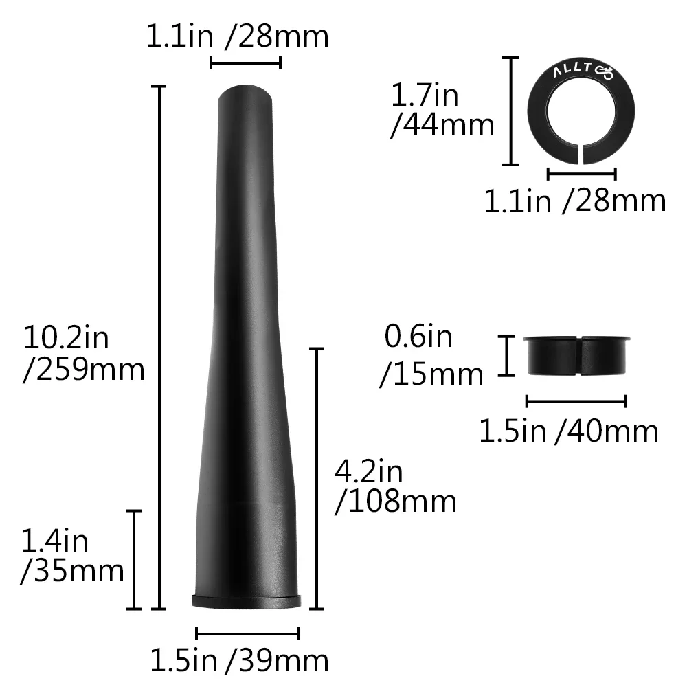 Cannondale Lefty 2.0 Steer Tube Replacement Aluminum Cannondale Lefty 2.0 Steer Tube Replacement - 1.5 Inch Headtube Converter Gasket Black Lefty 2.0 Fork Replacement Part