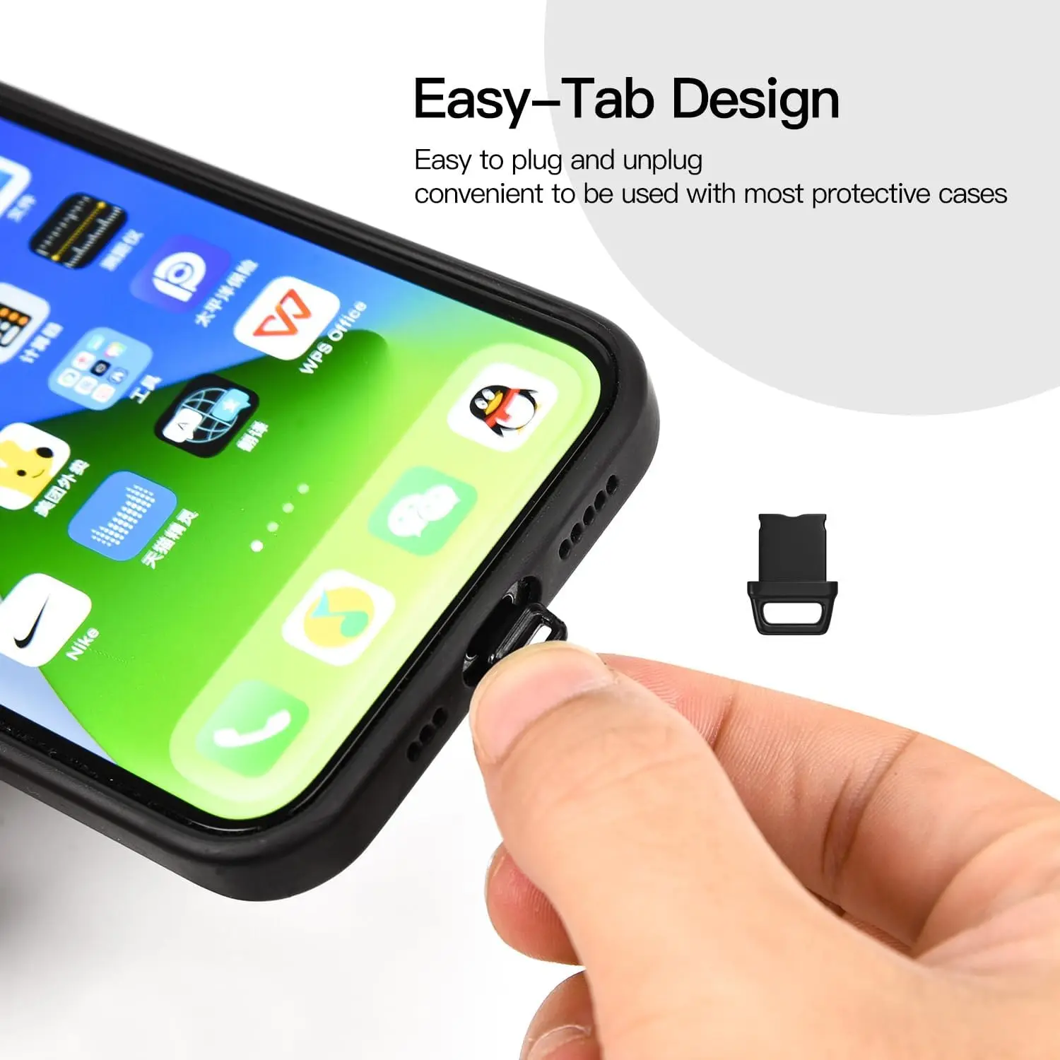 Universal Soft USB-C Port Cover with Easy Grip Dustproof Plugs