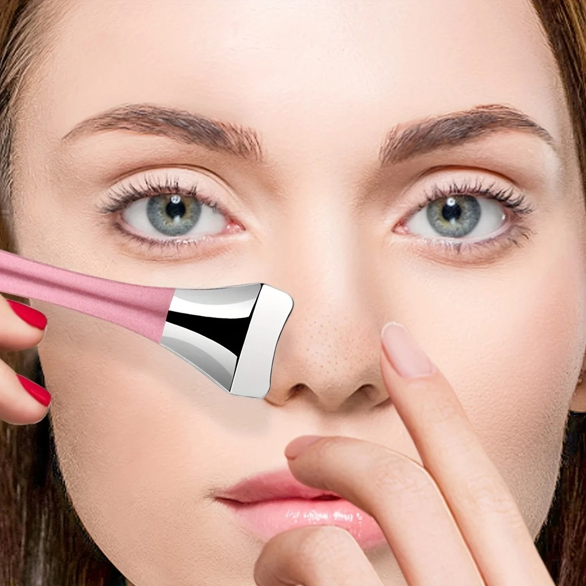 Nose blackhead removal tool, stainless steel tip design, suitable for all skin types, essential for precise facial care