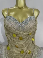 2025 New Luxury Sparkly Diamond Sexy Mesh Bodysuit Women Evening Prom Birthday Party Gown Nightclub DJ Performance Stage Wear - Image 5