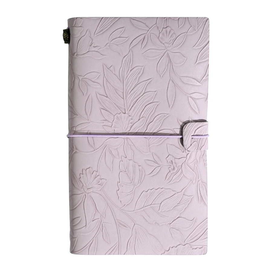 Elegant Floral Embossed Vegan Leather Journal - Stylish Notebook