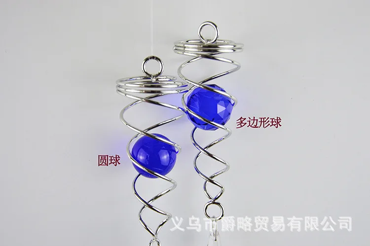 Description Picture 2 of itemRotating Crystal Gazing Spiral Tail Ball Pendant Wind Spinner Tails Hanging Decorative for Spinners Chime Outdoor Garden & Yard