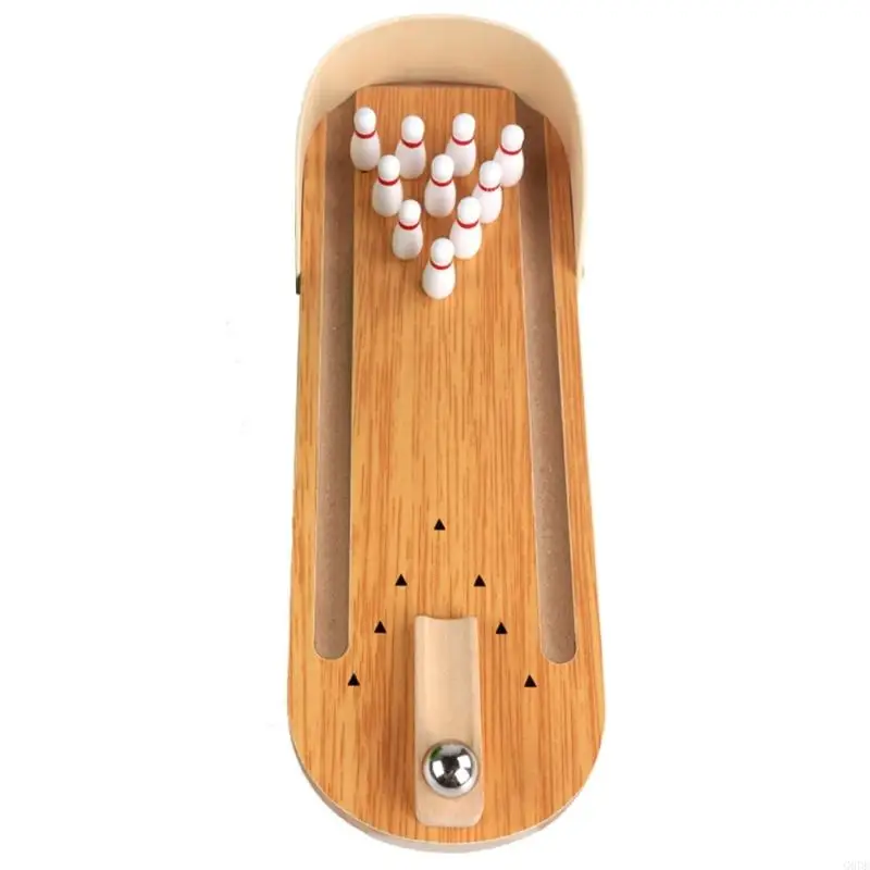 G6DE Desktops Bowling Toy Home Bowling Gift for Adult Kid Teen Boy Girl, Mini Game Set, Wooden Tabletop Game
