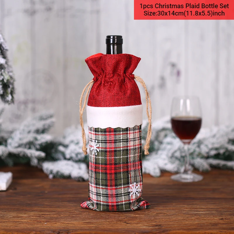 thumbnail image 1 of Funda antipolvo para botella de vino de Navidad, decoración navideña para el hogar, cena, regalo de Navidad, adorno para árbol de Navidad, Año Nuevo 2023, 1 of 5