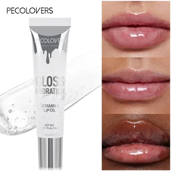1 PC Shiny Water Lip Oil Lip Gloss Liquid Lipstick Jelly Tube Lip Glaze Moisturizing Shiny Intense Color Lips Beauty Makeup