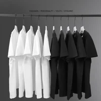 T-shirt pour homme 100% coton pur, marque haut de gamme, respirant, manches courtes, col rond, décontracté, tendance, été 1