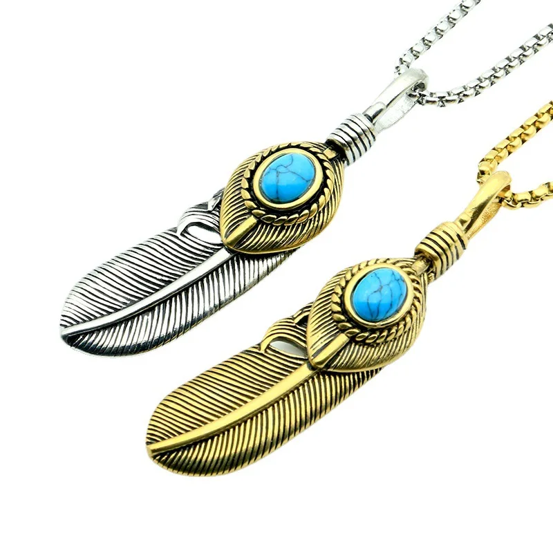 

Eagle Feather Stainless Steel Men Women Necklaces Pendants Chain Punk Trendy Unique Fashion Jewelry Wholesale Dropshipping