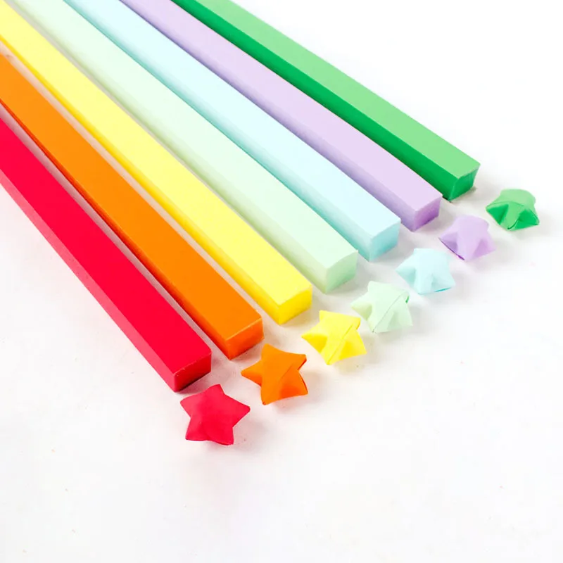 Vibrant Double-Sided Origami Star Paper Strips for DIY Crafts and Home Decor
