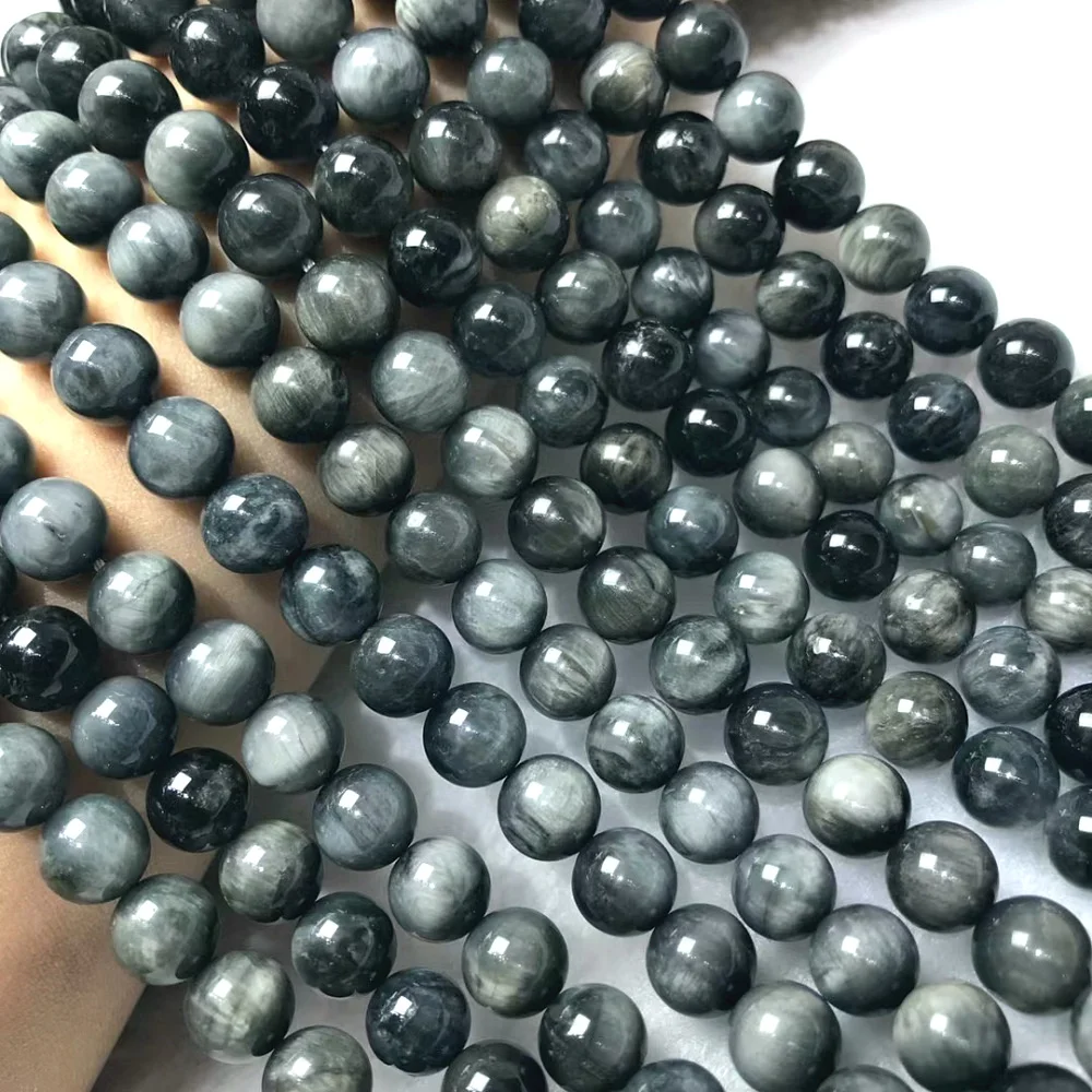 AAA Natural Stone Hawk's Eye Round Loose Beads 6/8/10mm for Jewelry Making Supplies DIY Bracelet Raw Material Accessories