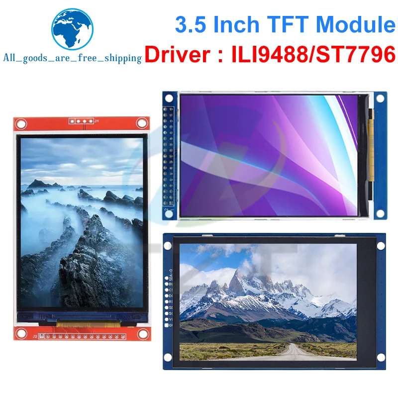 TZT TFT LCD 터치 스크린 모듈, 터치 없는 아두이노 UNO MEGA2560 용 LCD 디스플레이, 3.5 인치, 3.5 인치, 480x320, ST7796U, ILI9488