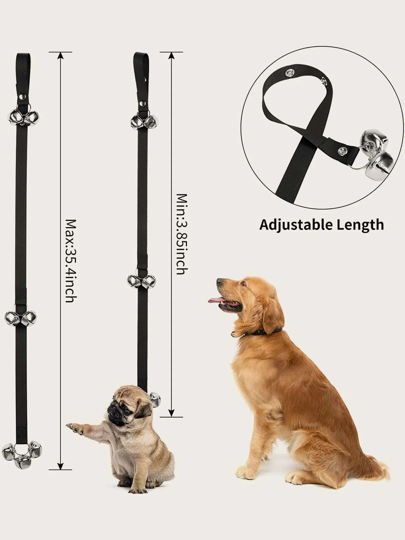 1pc-Dog bell for potty training, adjustable doorbell for dogs, small dog training potty bell for dogs