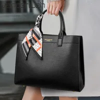 Véritable marque en cuir souple grande capacité épaule bandoulière sacs à main Sac fourre-tout décontracté dames A4 sacs Sac d'affaires Style d'hiver 1