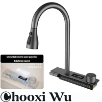 CHOOXIWU-อ่างล้างจานชามสแตนเลสเดี่ยวขนาดใหญ่พร้อมก๊อกน้ำ-จอแสดงผลดิจิตอลน้ำตกฝนตกระบบ5ฟังก์ชั่นอ่างล้างจาน 6