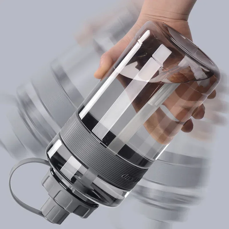2L/1.5L/1L/0.6L Large Capacity School Gym Sports Drinking Bottles Big Water Bottle with Straw BPA Free Fitness