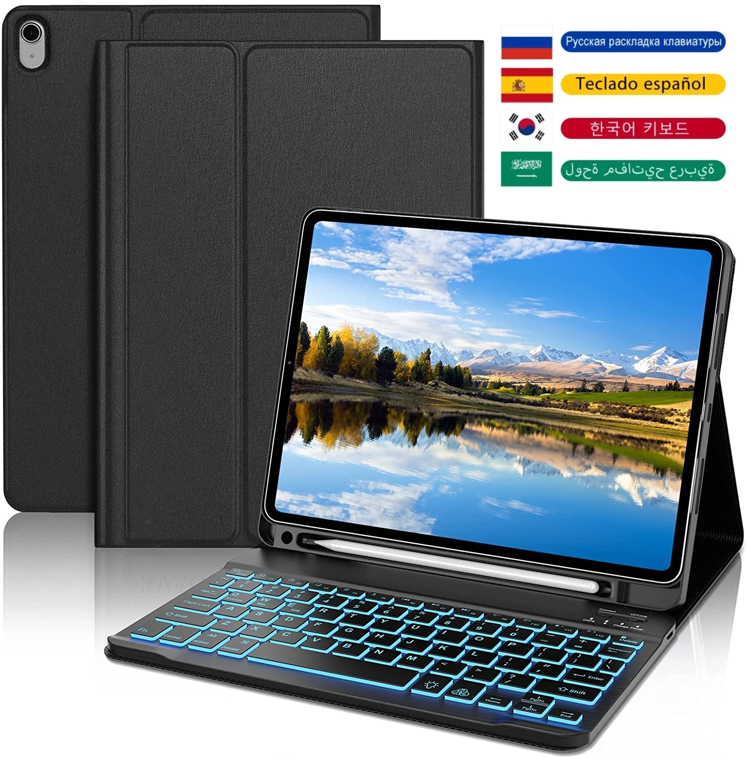 

Backlit Keyboard Case for iPad Air 4/5 10.9 2022 10th 10.9 Pro 11 2021 7th 8th 9th 10.2 Air 3 10.5 5th 6th 9.7 Case keyboard
