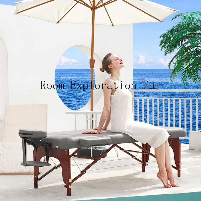 Wooden Portable Massage Bed Face Bathroom Comfort Speciality Massage Table Knead Sleep Lettino Estetista Salon Furniture RR50MB