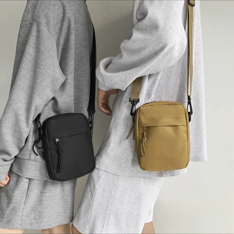 

Simple Fashion Women's Crossbody Bag Square Sling Handbags Korean Portable Elegant Solid Color Adjustable Strap Couple Small Bag