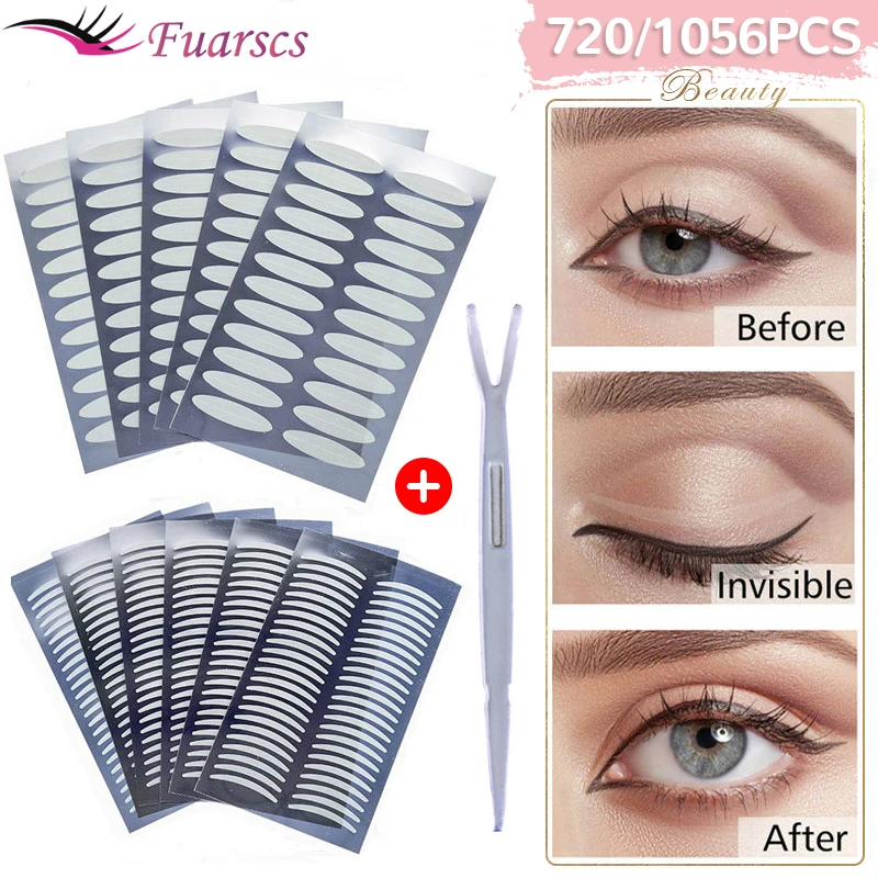 

720/1056PC Invisible Double Eyelid Tape Sticker Self-Adhesive Transparent Eyelid Stickers Waterproof Fiber Stickers for eyelid