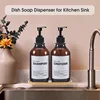 Soap Dispenser Brown Wall Mounted Shampoo Shower Gel Lotion Refillable Empty Bottle with Label Tray Kitchen Accessories 500ML 2