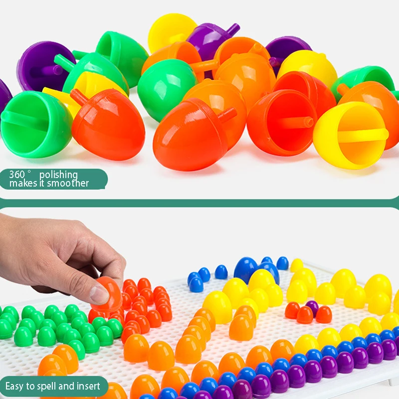 Mushroom Nails Plate Toys Puzzles Jigsaw Puzzle Creative Mosaic Pegboard Educational Toys Educational Building Block Diy Toys 4