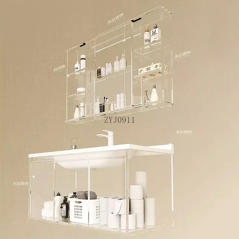 Closed Storage Toilet Cabinet Closet Multifunction Home Furniture Corner Sink Base Space Saving Armoire Interruptor Inteligente