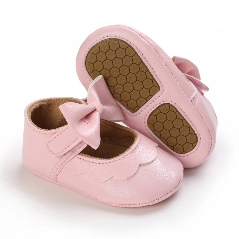 PU Bow Girl Baby Shoes Cute Soft Sole Flat Shoes First Walkers Preschool Princess baby shoes,soft sole shoes