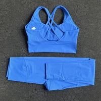 Solid Color Gym Yoga legging Set Soft Tight Women High Strength Fitness Bra With Sports Pant sportswear Proof of Squatting Proof - Image 3