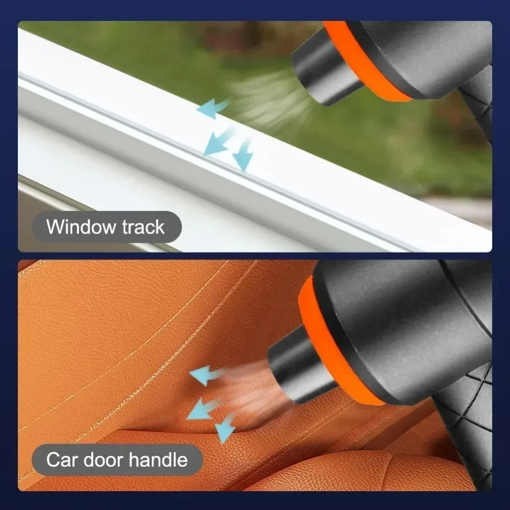 Mini wireless car vacuum cleaner showing handheld portable design.