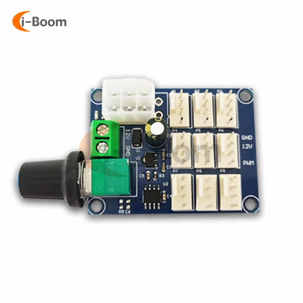 Multi-Channel Fan Motor Speed Controller PWM Speed Governor 12V 2A for PC Computer chassis fan