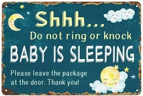 

Детский Знак сна для входной двери-пожалуйста, оставьте фототабличку на двери-без soliciting знак для дома-не позвоните двери