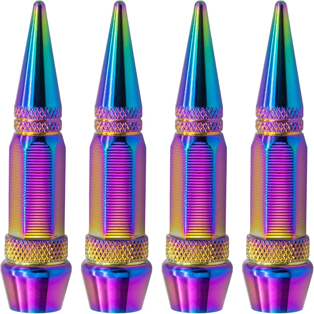 4PCS Tire Valve Stem Caps Aluminium Alloy Dustproof Tire Valve Stem Covers for Cars SUV Trucks Bikes Motorcycles Bicycles