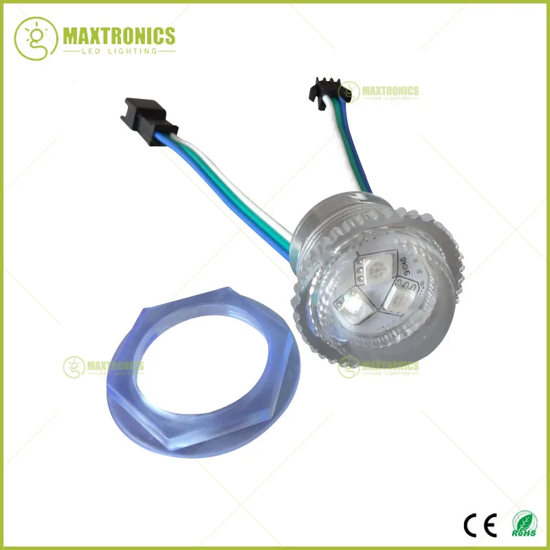 DC12V WS2811 IC RGB Led Module Pixel 3leds 5050 SMD Waterproof Diameter 26MM Transparent /Milky Cover Point Light