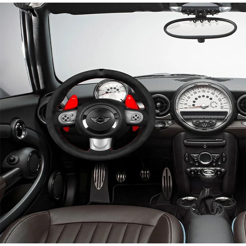 

2Pcs Car Aluminum Alloy Steering Wheel Shift Pick Decorative Sticker For MINI Cooper S R55 R56 R60 R61 Car Accessories Interior