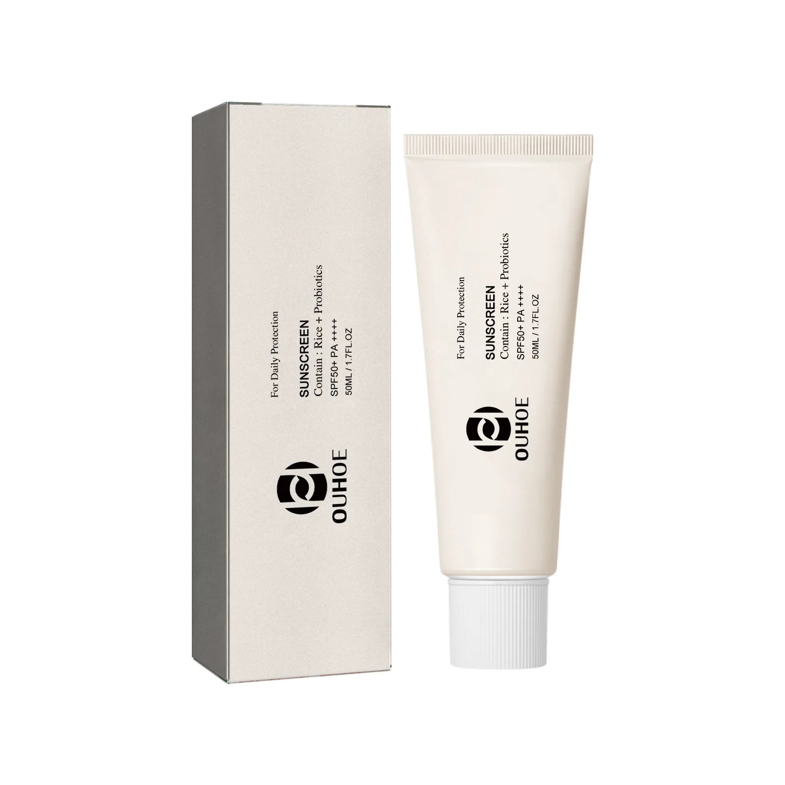 Facial Sunscreen Sunscreen Cream SPF50+ Sunscreen Korean Rice Probiotic Solar Blocker Skin Whitening Cream Anti UV Sun Block Facial Mild Moisturizer Serum 50ml