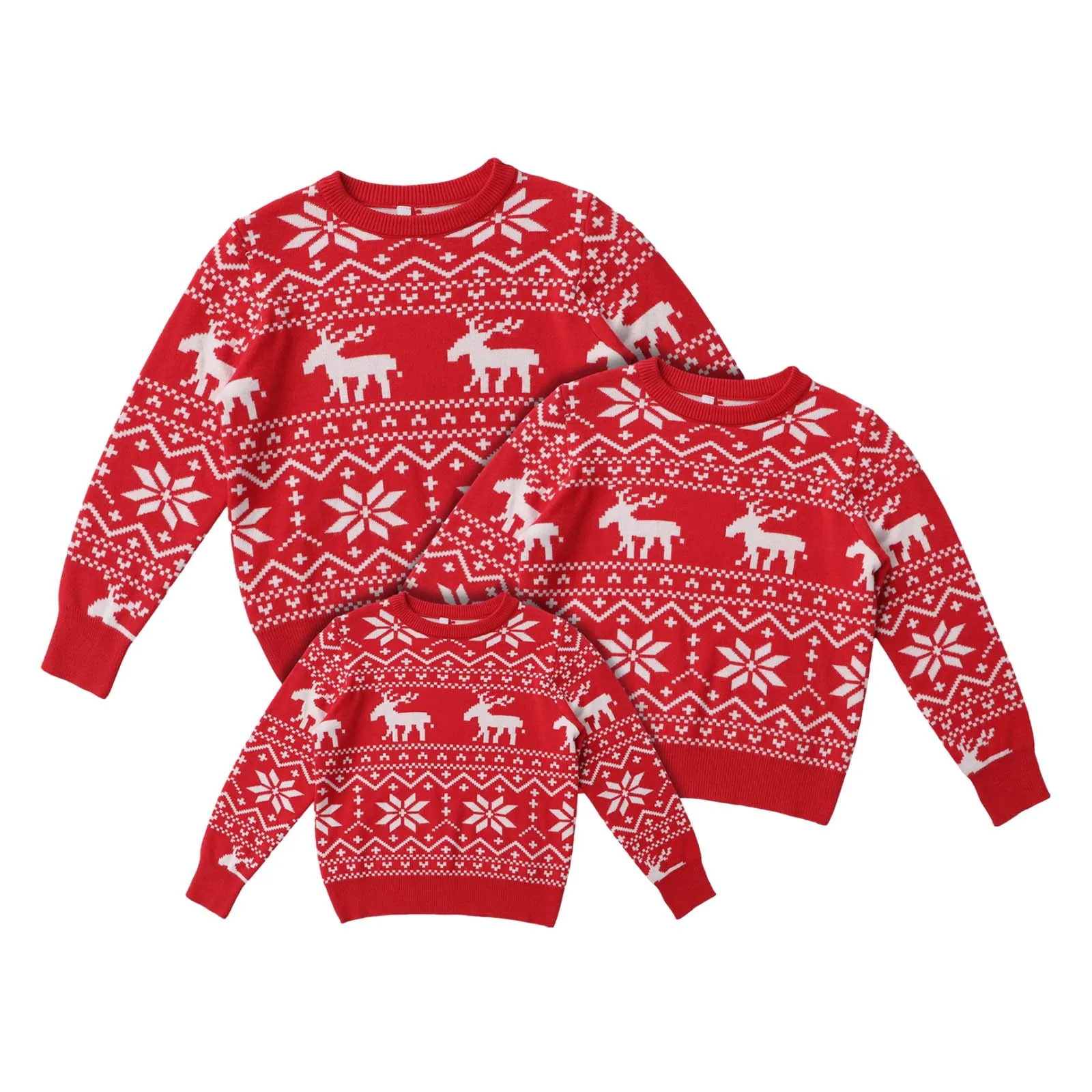 thumbnail image 4 of Suéteres de punto de Año Nuevo 2024 Conjuntos a juego para Navidad familiar Ropa a juego para padres e hijos con estampado completo Suéteres Tops, 4 of 5