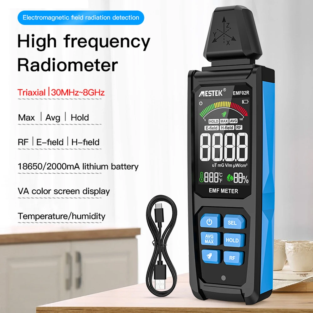 Electromagnetic Radiation Meter Magnetic Field Radiation Instrument Strength Interference Electromagnetic Detector